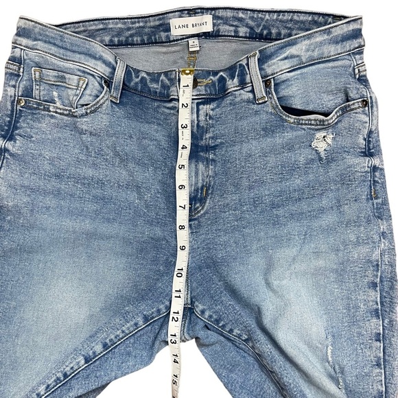 Lane Bryant High Rise Destructed Blue Jeans Size 18 - Picture 9 of 11